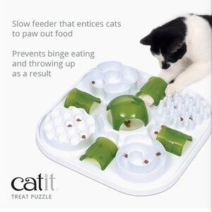 Cat or Small Dog Interactive Treat Puzzle Slow Feeder